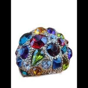 Sparkly Faux Stone Ring Size 7.5 1 inch tall